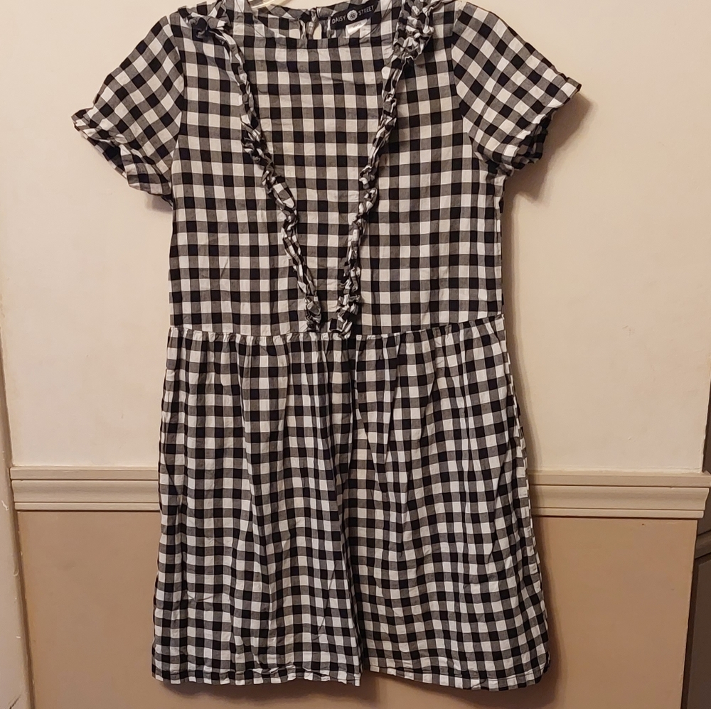 Gingham plaid babydoll dress Sz 4